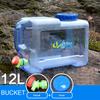 Outdoor 12L Thicken Plastic Water Tank Portable Tote Bucket Water Carrier with Water Faucet