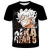 3D Printed Anime Luffy Short Sleeve T-shirt for Boys