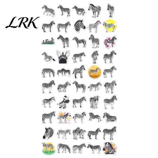 Zebra Stickers 50PCS Stickers, Creative Waterproof Vinyl Graffiti Decals, Decorative for Water Bottles Realistic Cartoon Wild Animal Patterns