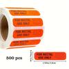 Orange“Only for Direct Intestine Use” 500Pcs 0.39*1.5in Waterproof Prank Mark Decorative Label Sticker
