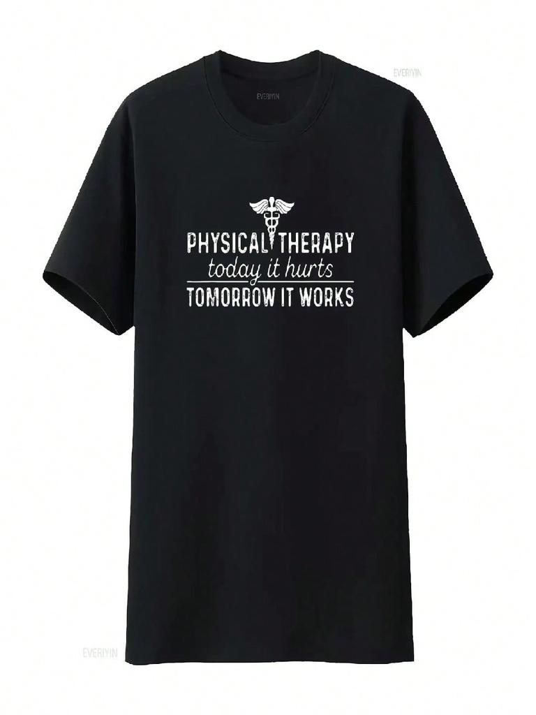 Unisex Physical Therapy Today It Hurts TherapisT T Shirt Black Medium Vintage Washed Comfortable Versatile Stylish