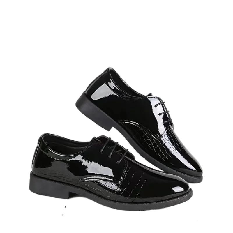 Fashion Men Leather Shoes Business Formal Fashion Leather Shoes Korean Style Casual Youth Versatile Men Leather Shoes