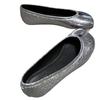 Split-toed Shoes Women's Retro Niche Design Light-mouth Flat-bottomed One-pedal Beanie Shoes Pig's Trotters Burst Silver Single Shoes