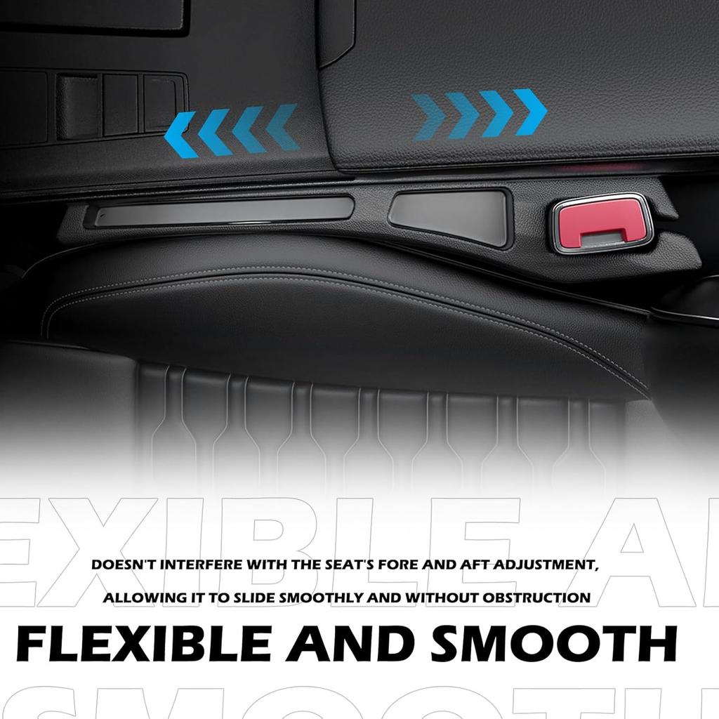 2PCS Car Seat Gap Filler Organizer,Multi-Purpose Car Seat Gap Fillers With Seats Belt Holes & Phone Holder,Universal Console Catcher Between Seats