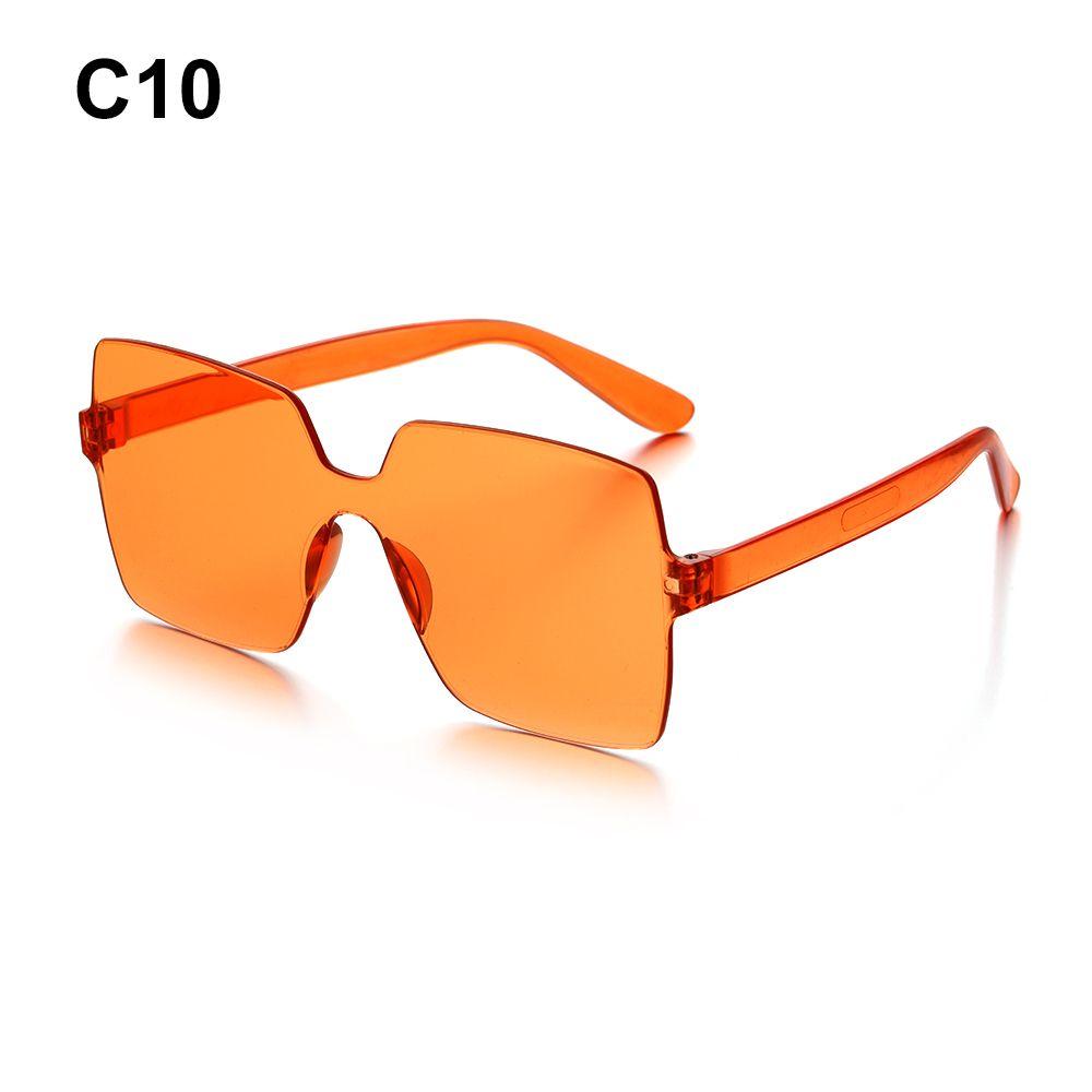 

Costume Transparent Candy Color Sun Protection Glasses for Women Adults Spectacles Frameless Rectangular Square Sun Protection Glasses