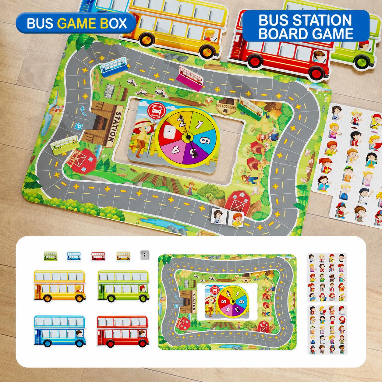 Puzzle Bus Platform Board Game, Math Teaching Aids, Children s Enlightenment, Addition and Subtraction, Parent-child Board Game