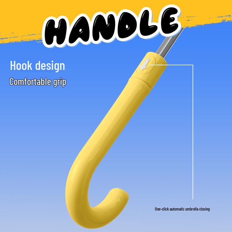 Kids' Safe Transparent Cartoon Umbrella: Automatic, Round-Corner Design for Kindergarten Boys & Girls