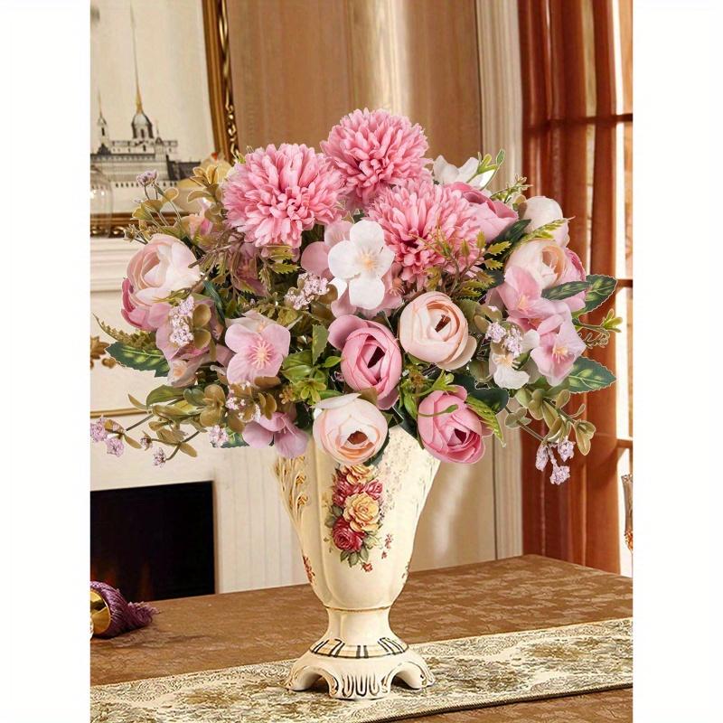 Artificial Flowers Silk Tea Roses Bouquet Chrysanthemum Plastics Plants Bridal Bouquet Valentine's Day Fake Plants Wedding Decoration DIY