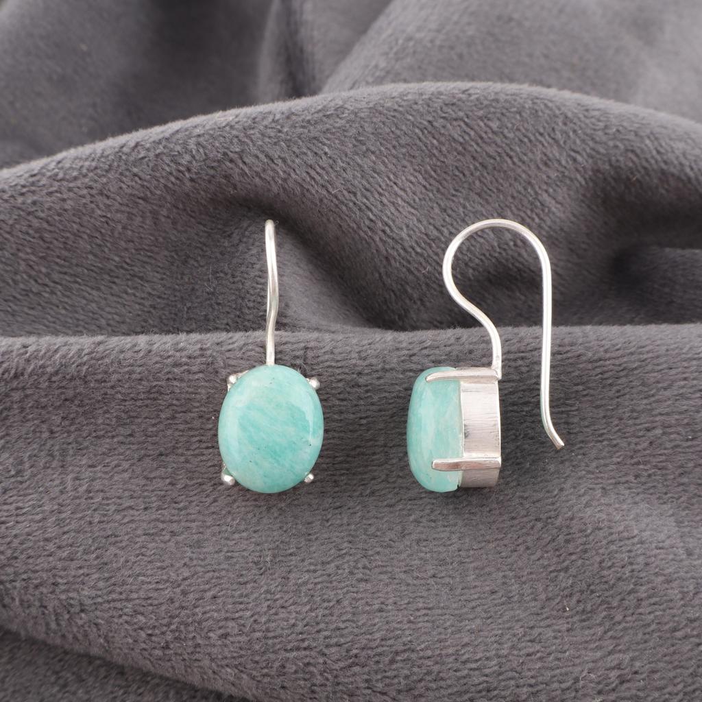 Cercei din Amazonit Argint Sterling 925, Cercei cu Pietre Prețioase de Calitate Superioară, Bijuterii Fermecătoare Lucrate Manual, Pentru Cadou de Aniversare