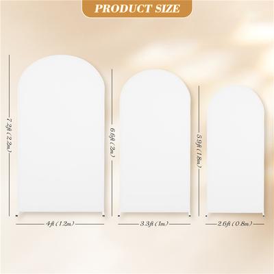 Housse d'arche de mariage Spandex Housse ajustée pour support Fond de scène à sommet rond pour fête d'anniversaire Cérémonie Décoration de mariage Douche de bébé