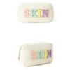 Corduroy Storage Bag Pink Beige Blue Purple Embroidery Letter Travel Makeup Bag High Capacity Lipstick Organizer Women Girls