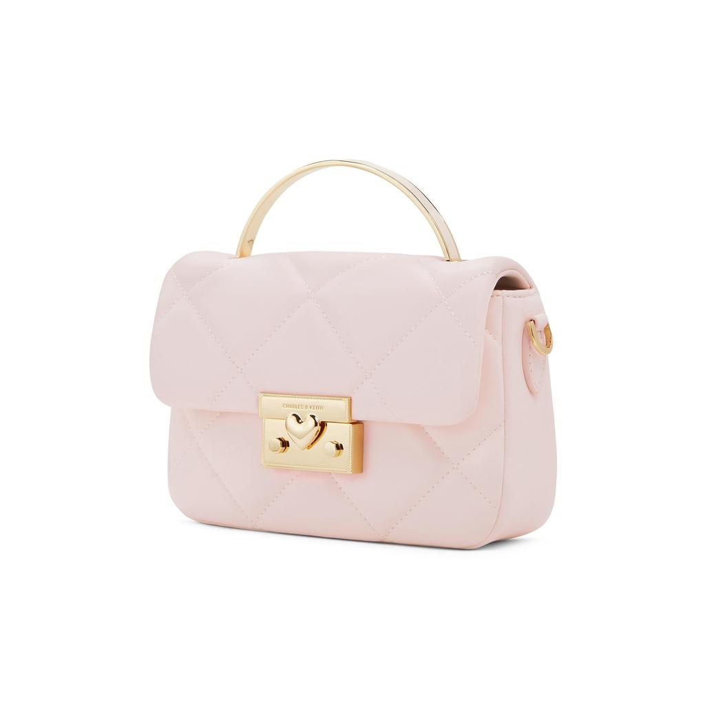 CHARLES&KEITH PU Crossbody Handbag Small Women's Pink/Cream Milk White/Black CK17-50671661