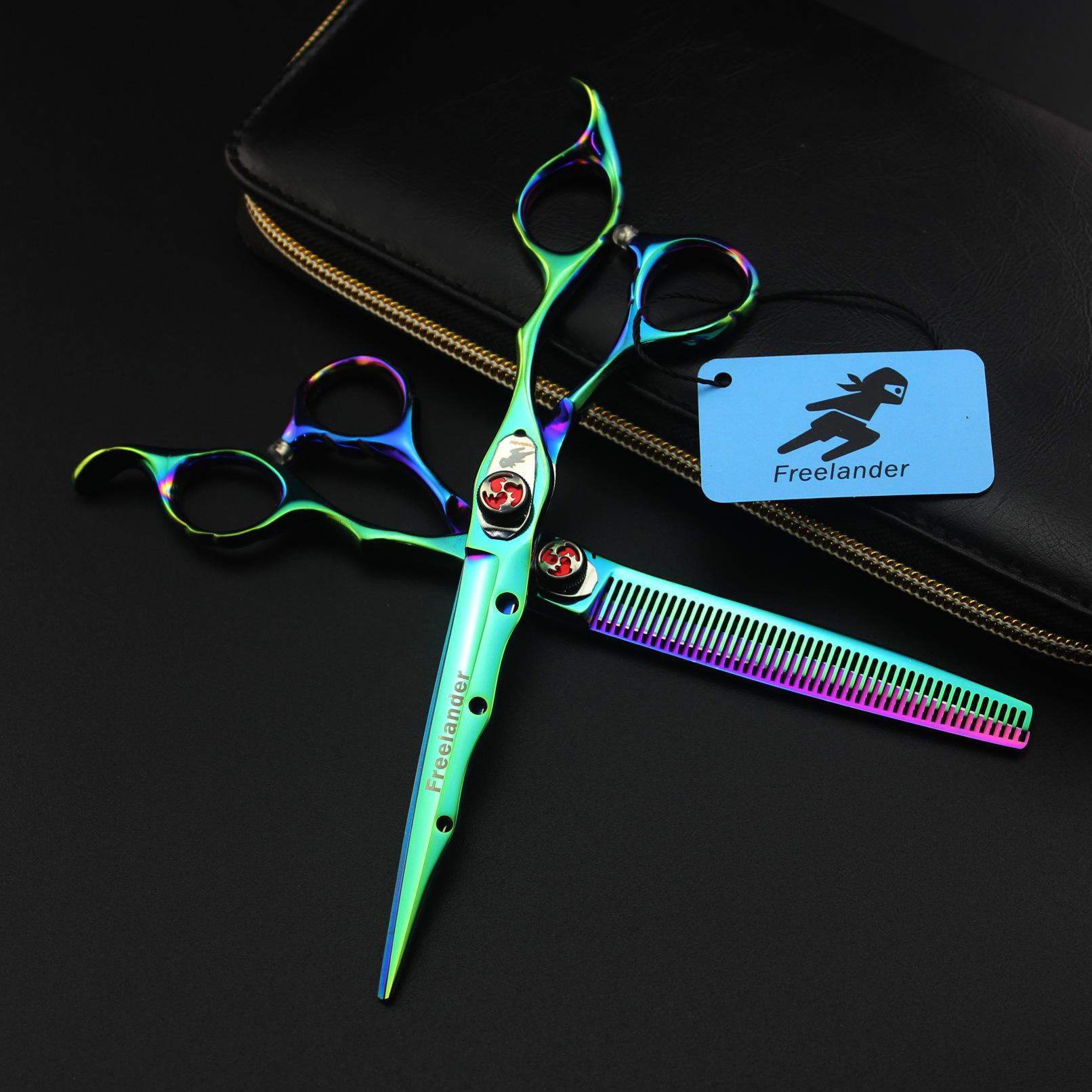 7.0 Inch Freelander Green Sd Hair Scissors, Pet Scissors, Flat Scissors 7inch green flat shears