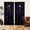 Set Of 2 Purple Skull Rose Print Curtains Suitable Bedroom Living Room Kitchen Decoration Home Window Curtain Polyester Ideal For Sitting