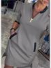 2025 V-neck Seven-Sleeve Casual Dress