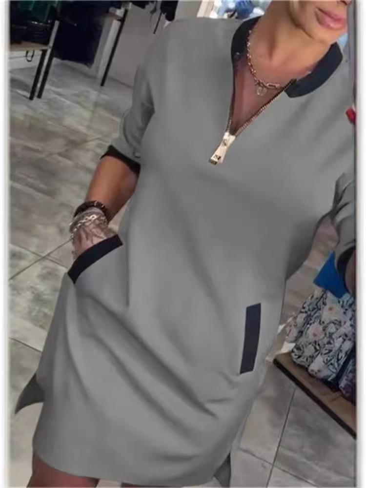 2025 V-neck Seven-Sleeve Casual Dress