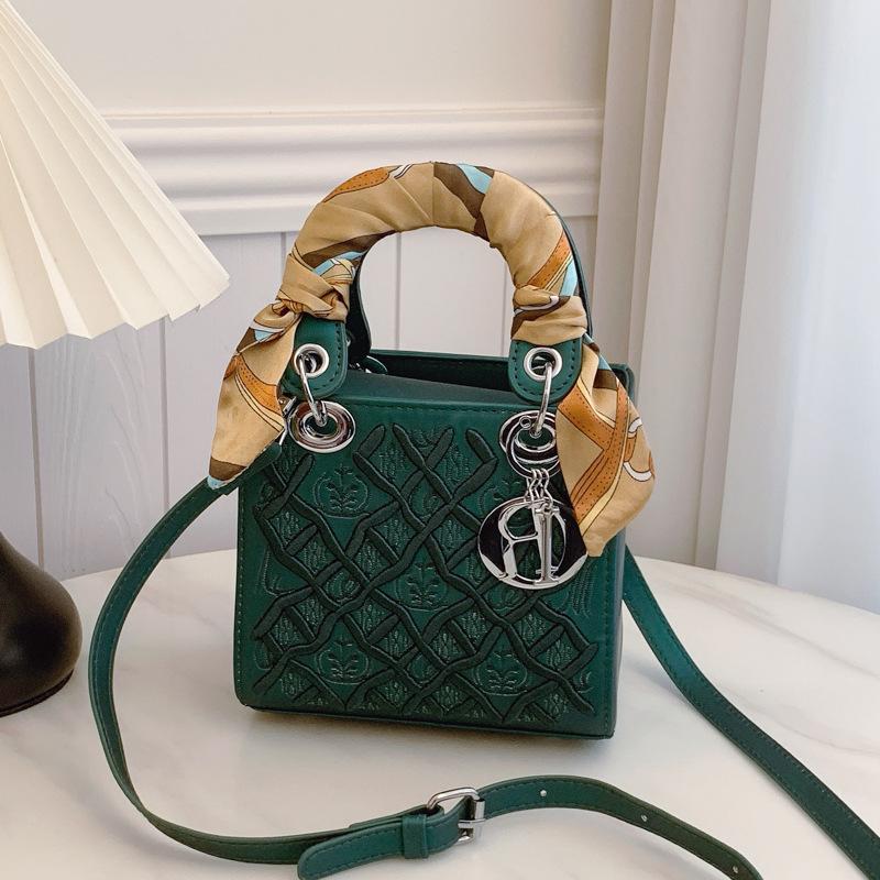 New fashion heavy industry embroidered silk scarf bag portable shoulder crossbody trendy women's bag