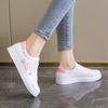 Fashion Women Running Shoes Spring Autumn Fashion White Breathable Embroidered Flower Lace-Up Casual Sneakers Zapatos De Mujer