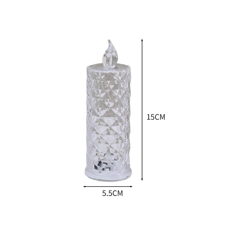 Led Candle Light Rose Pattern Projection Simulation Flameless Candle Lamp For Home Birthday Wedding Party Decoration