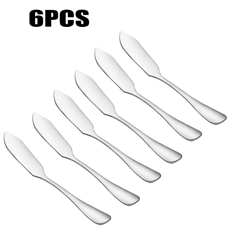6 Stück Edelstahl Buttermesser Käse Dessert Marmeladenmesser Sahne Brotschneider Küchenwerkzeuge Messer Butterstreicher