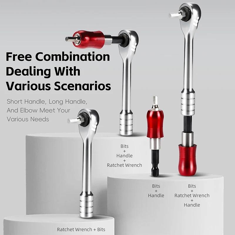 WEST BIKING Multi Functional Ratchet Wrench Tool Set Tire Pry Bar Quick Release Extension Rod Portable Maintenance Tool