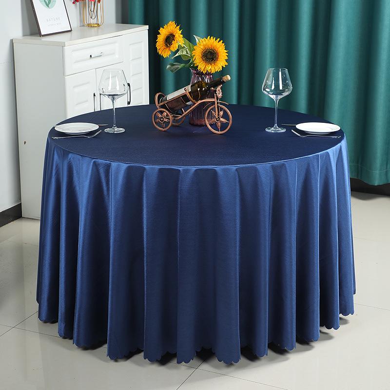 Hotel Tablecloth Round Table Thickened Fabric Dining Table Cloth Satin Large Round Table Hotel Square Banquet European Square Table Tablecloth
