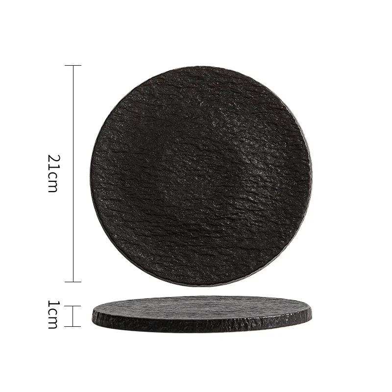 طبق سيراميك بنقشة حجر، طبق ستيك، طبق تقديم، أطباق كيك، طبق حلويات، طبق سوشي، أدوات مائدة مطعم للمطبخ الجزيئي