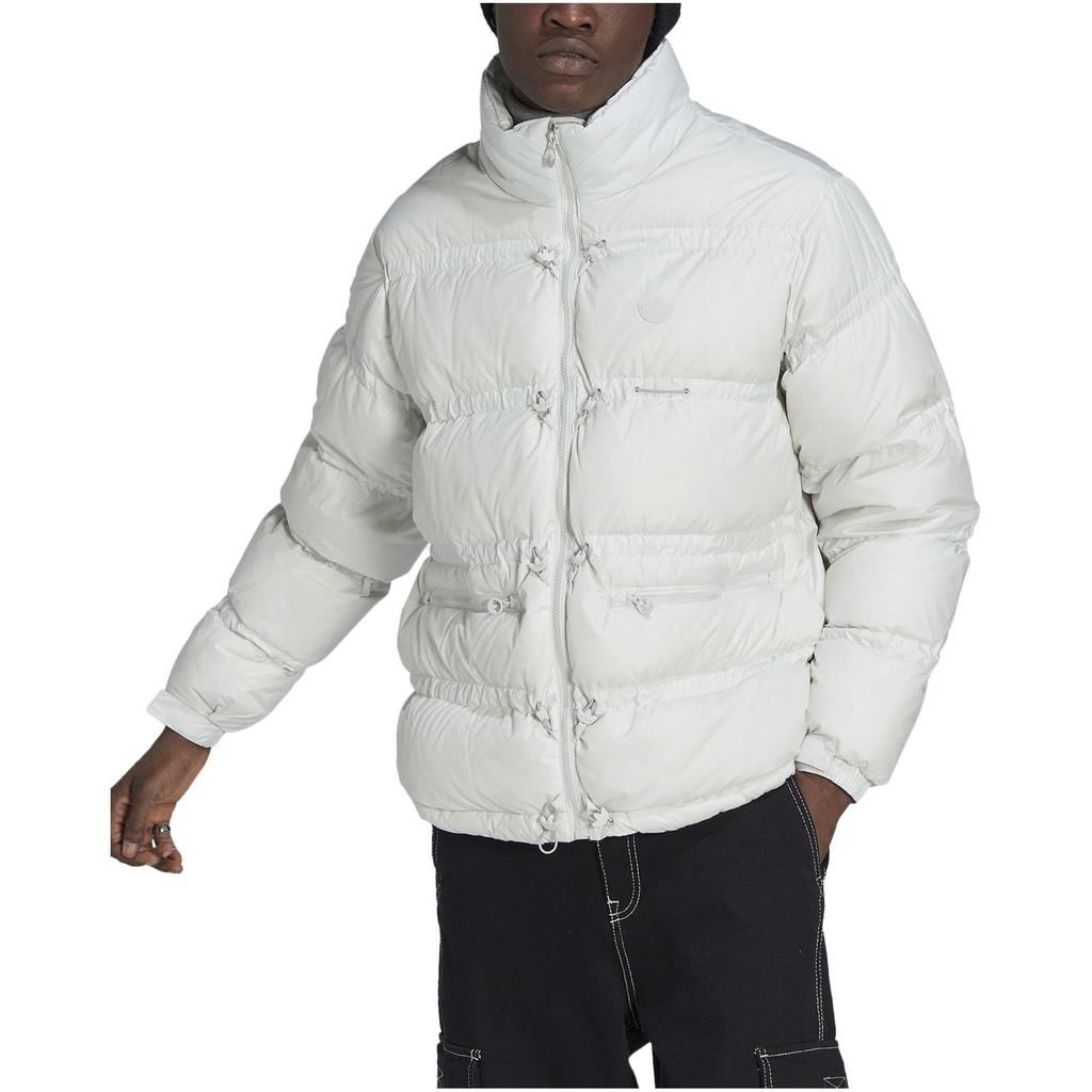 Adidas Originals Solid Color Quilted Stand Collar Down Jacket Men Outerwear White HL6786