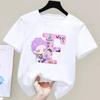 K Pop Demonjegere Barn Bomulls-t-skjorte Tegneserie Bokstav A-Z Kortermet T-skjorter Jenter Fritid Rund hals Topp Sommer Barneklær