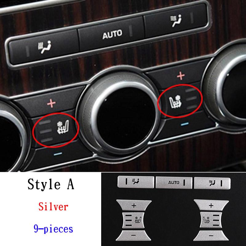 For Land Rover Range Rover Vogue L405 2013-17 Aluminum Alloy Black Car Rear Air Conditioning Button Trim Sticker Car Accessories