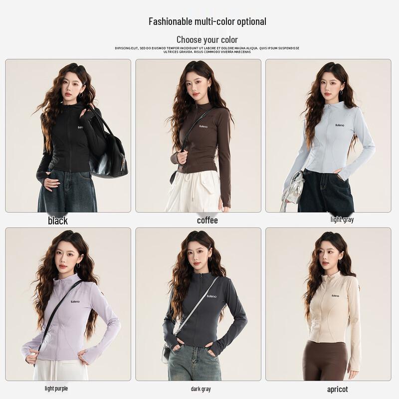 Baleno Women's Slim Fit Stand Collar Activewear Jacket