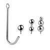 Stainless Steel Anal Hook With Anal Beads Hole Anal Hook Metal Butt Plug Anal Sex Toys Adult Product No Vibrator For Men Gay