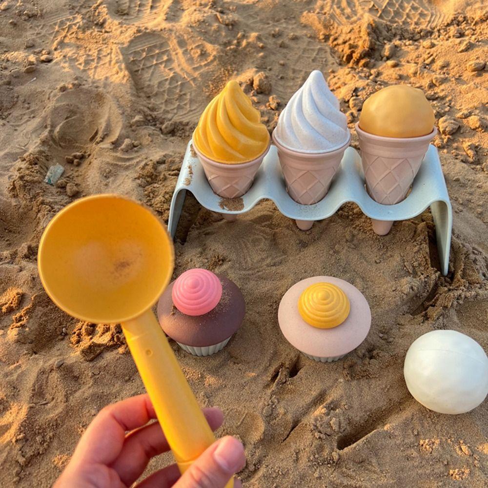 Wheat Straw Ice Cream Model Toy Pretend Play Simulation Ice Cream Outdoor   Home DIY