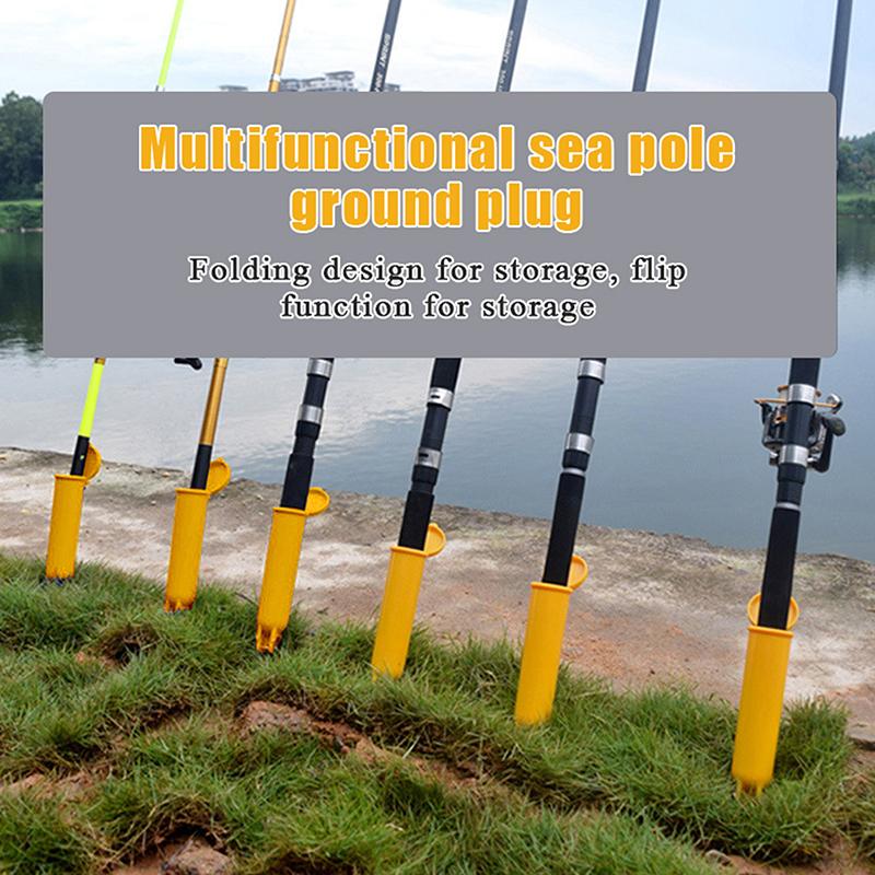 Soporte Plegable para Caña de Pesca de Surf con Tapa de Almacenamiento - Pincho para Caña de Mar, Diseño Compacto para Pesca en la Playa