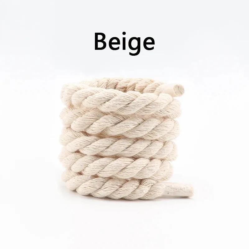 1 Pair Cotton Shoe Laces for Sneakers Quality Round Shoelaces Colorful Fashion Canvas Shoes Lace Accessories Unisex