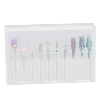 Nail Drill Bits Set Tungsten Steel Nail Art Grinding Head Dead Skin Removal Manicure Polishing Tool Set with Storage Case