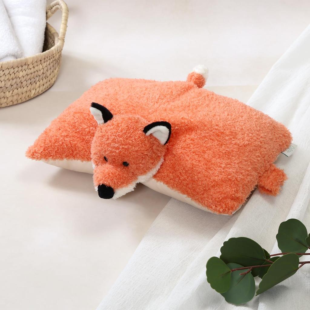 Fuji Boeki Plush Toy That Can Also Be Used As a Portable Nap 30cm Wide X 28cm Deep X 11cm Includes Pocket for Heating and Ice Fox Colta 41707 Pillow,