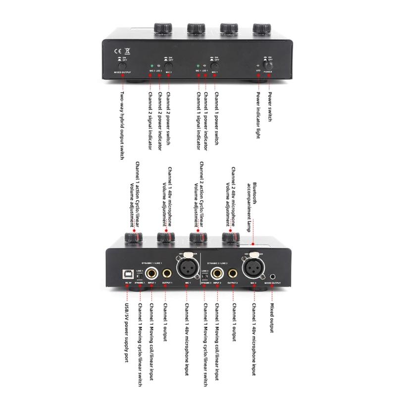 2 Input Mic Booster Double Channel Microphone Pream for Clear Sound Widely Used For Guitars and Keyboards