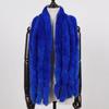 Winter Women Real Rex Rabbit Fur Scarf Natural Soft Chinchila Rex Rabbit Fur Scarves Lady Warm Soft Rex Rabbit Fur Muffler