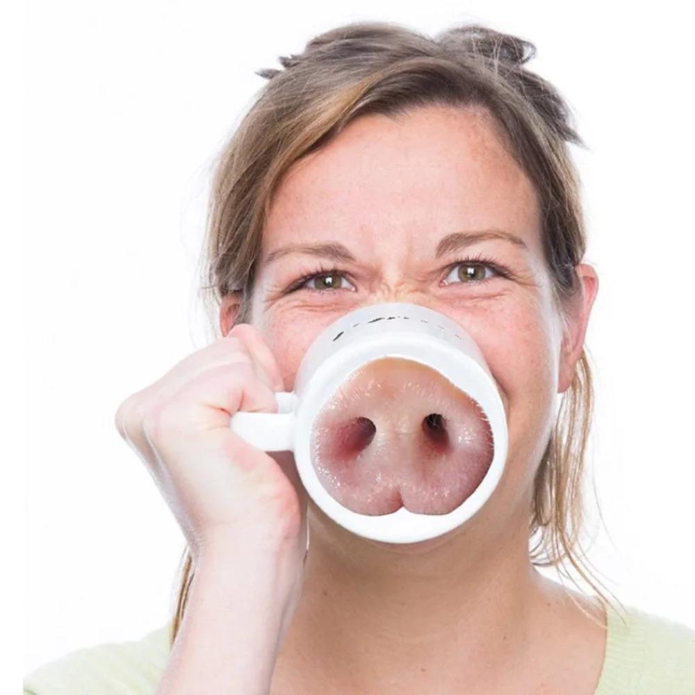 

Creative Parody Pig Nose Mug Funny Dog Nose Ceramic Cup Funny Bizarre Animal Water Cup Coffee Cup Gift 301-400ml