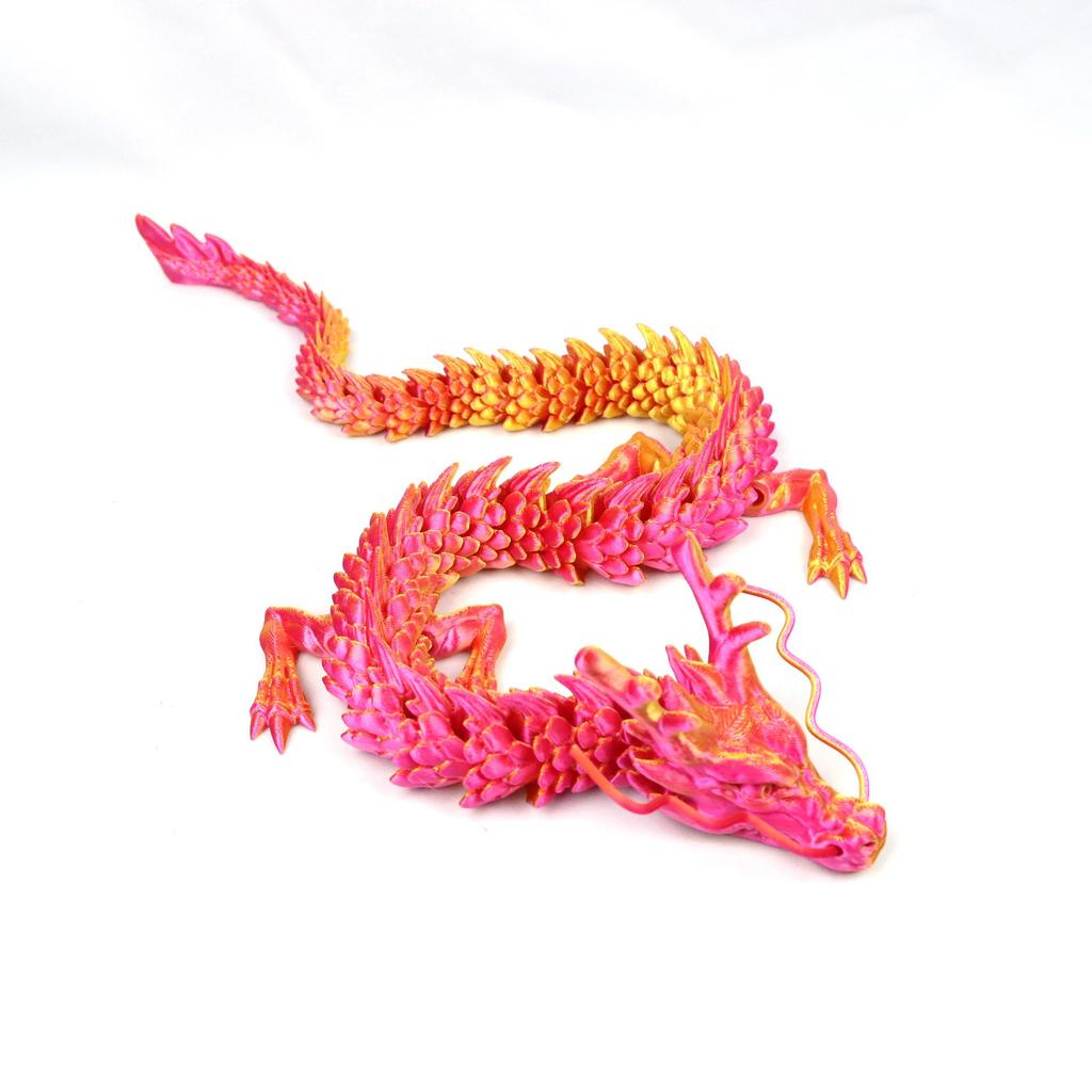 3D Printed Chinese Dragon Ornaments with Movable Joints - Popular Dragon Crafts and Celebrity Figures