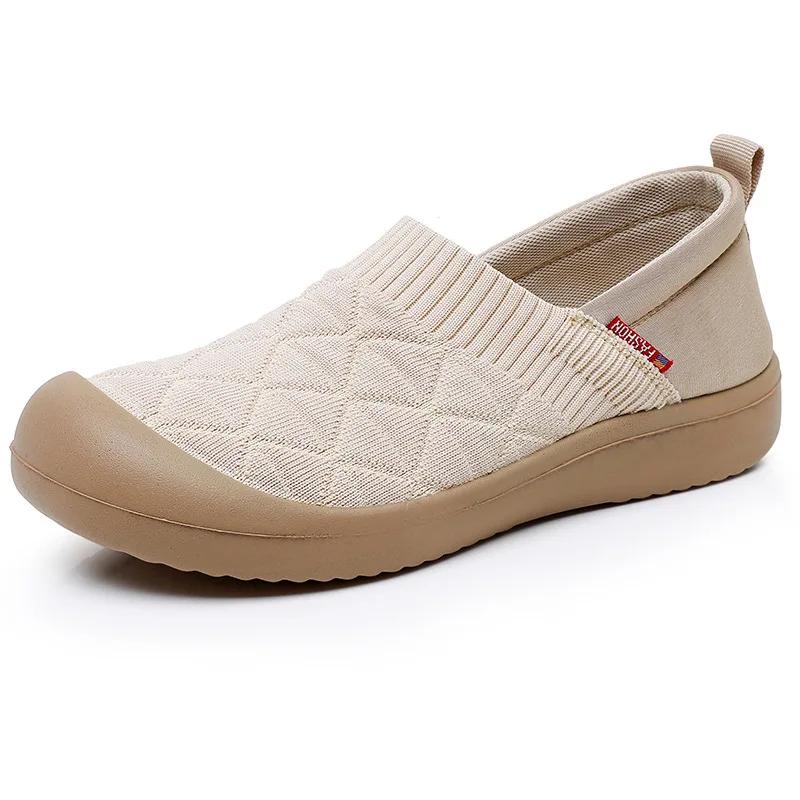 Spring Autumn Women's Soft Bottom Fashion Mom Shoes Lightweight Comfortable Anti-slip Work Shoes Slip-On Single Shoes
