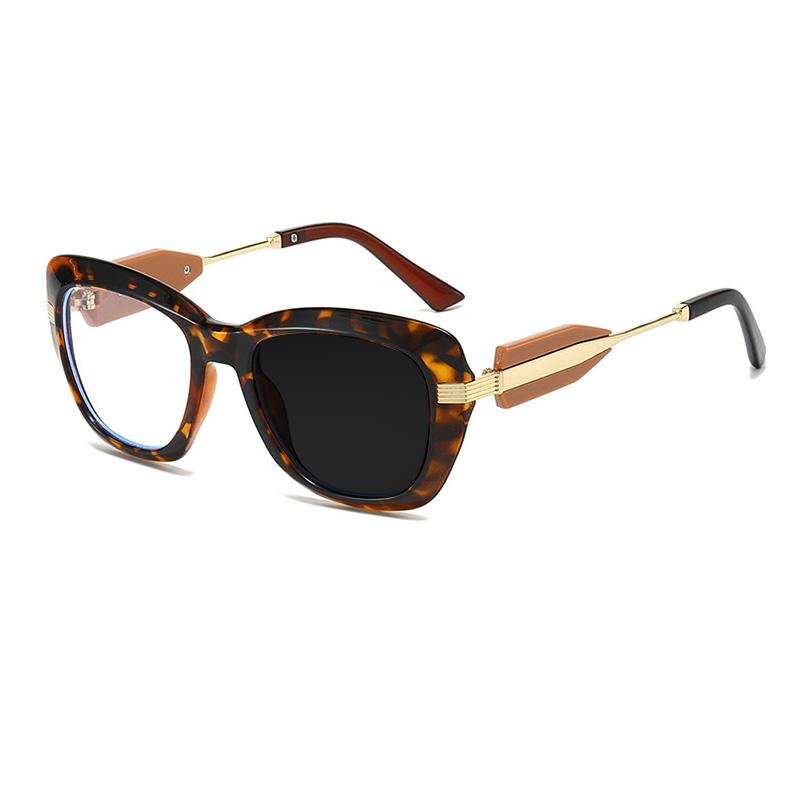 Brand Unique Design Oversized Wide Edge Prints Frame Hyperopia Eyewear Photochromic Anti Blue Ray Computer Women Reading Glasses