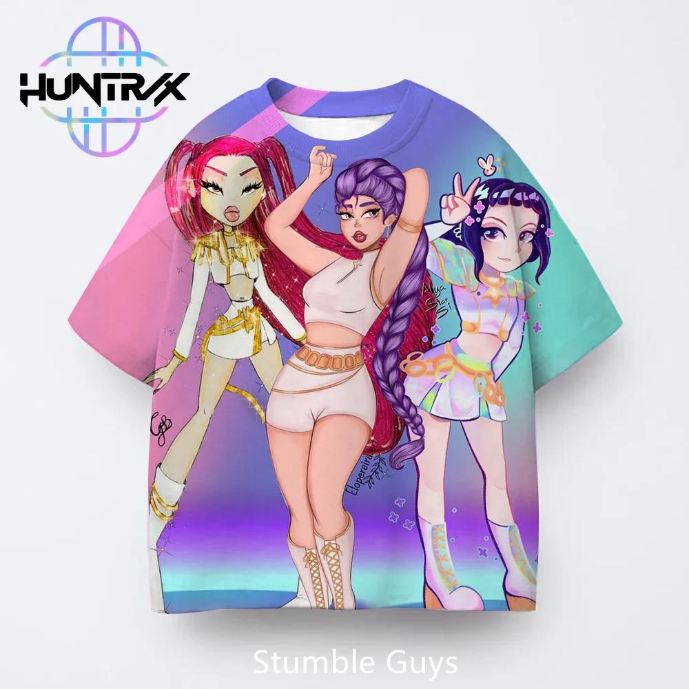 Kpop Demon Hunters Harajuku 3D Print Sports Quick-dry Breathable Boy Girl T-shirt Street Hip-hop Fashion Children Short-sleeve