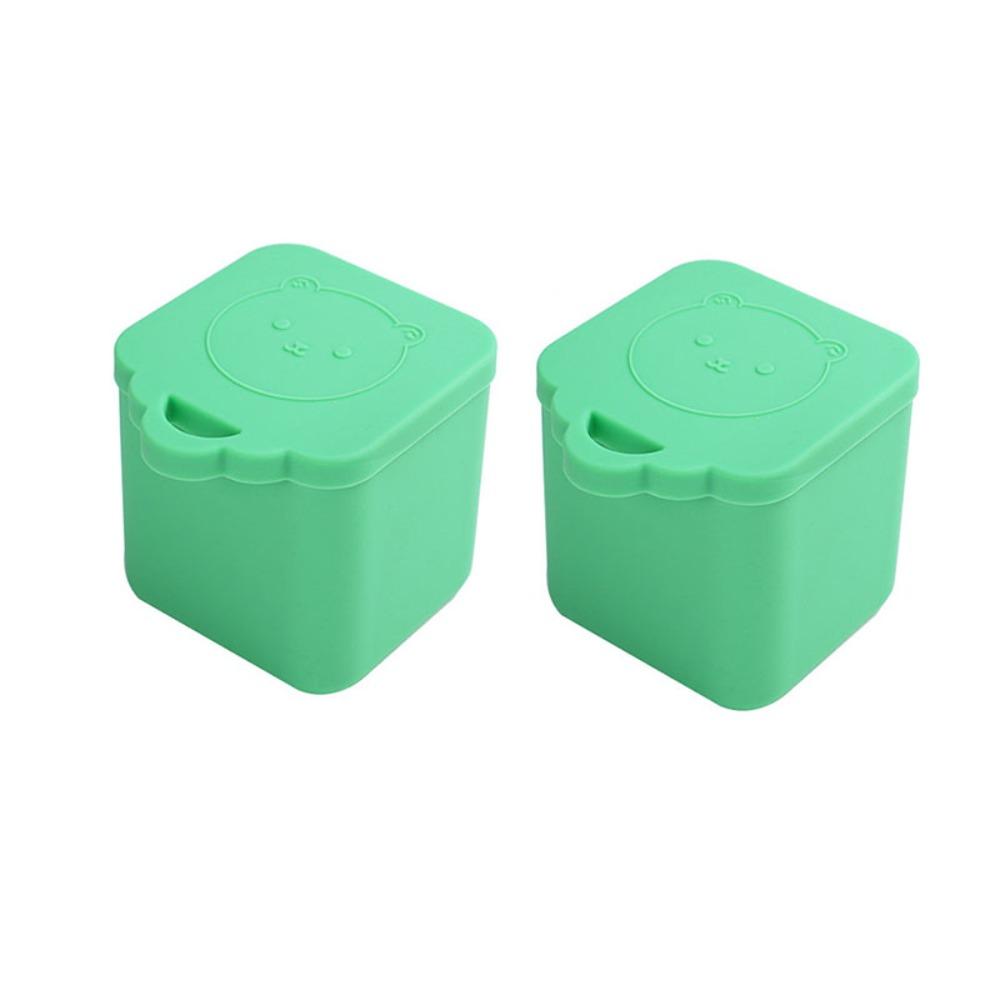2pcs Reusable Dips Container Silicone Salad Dressing Container Snack Box  Lunch Box