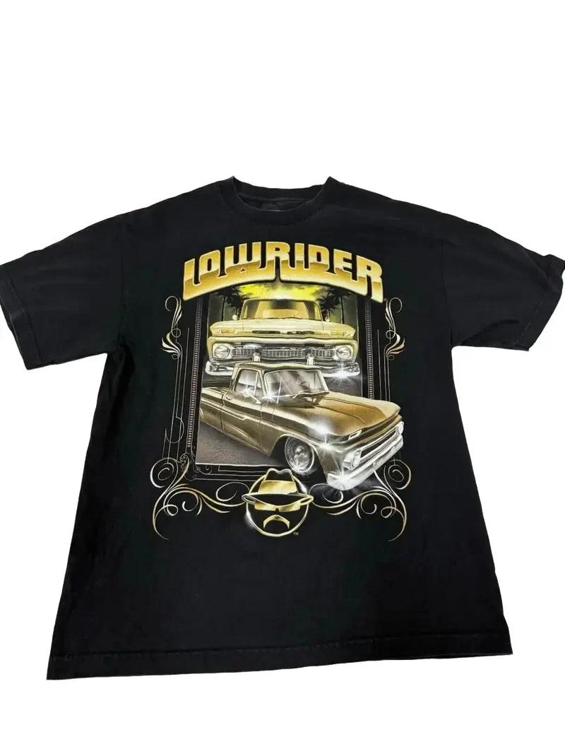 Vintage Lowrider Graphic Car T-Shirt Reprint, Y2K Streetwear For Retro Cars Love S
