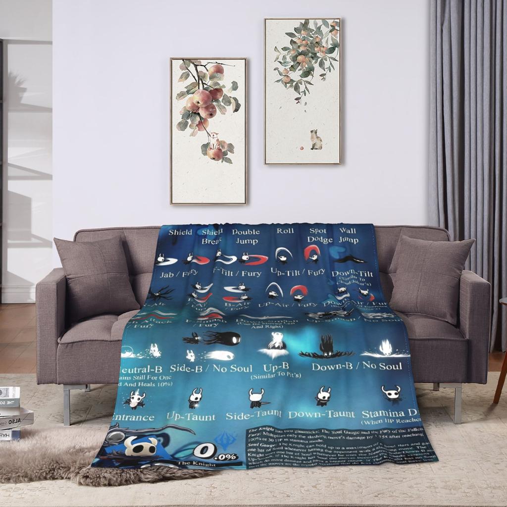 Hollow Knight Silksong Blanket Flannel Autumn/Winter Multi-function Super Warm Throw Blanket for Sofa Couch Plush Thin Quilt