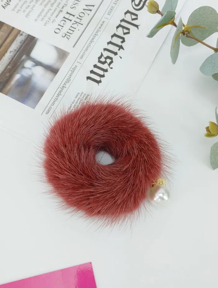 LALA Natural Mink Scrunchie A