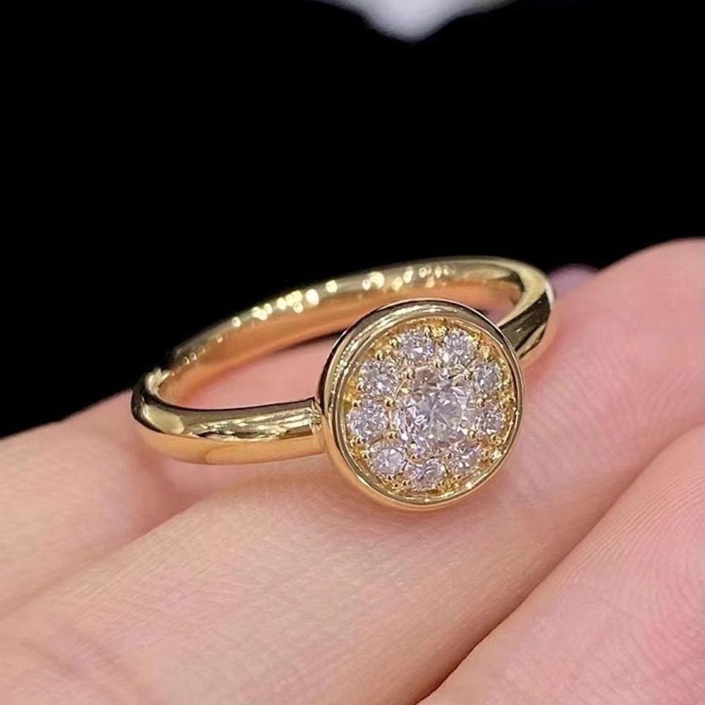 

Vintage Open Ring with Bubble Diamond French Retro Style Women Jewelry Elegant Fashion Accessories Adjustable золотой