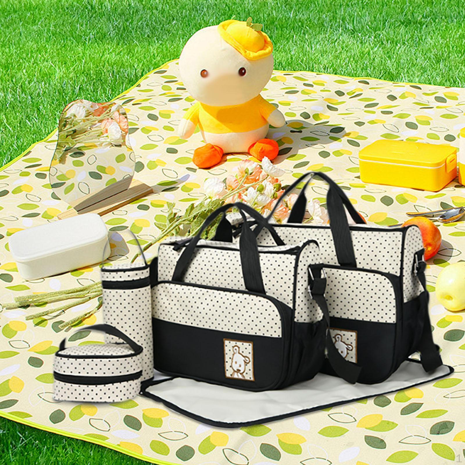 

Набор сумок для подгузников, сумка для подгузников с пеленальной подушкой, дорожная сумка для переноски, многофункциональная для чёрный